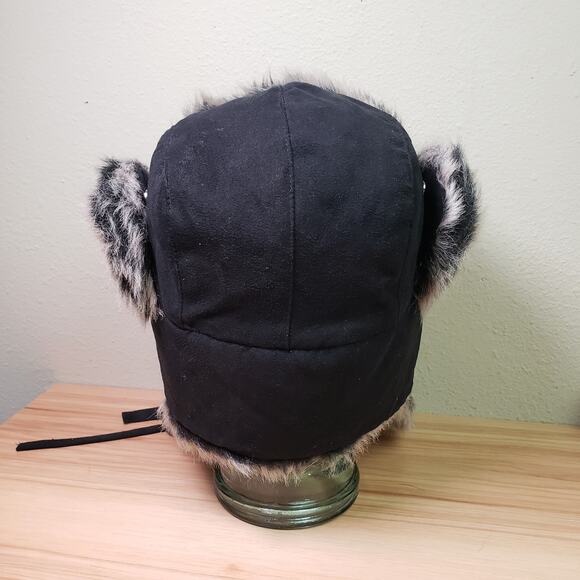 Scala Pronto One Size Faux Fur Trooper Hat Black Outdoors Winter Trapper Aviator - Picture 4 of 9